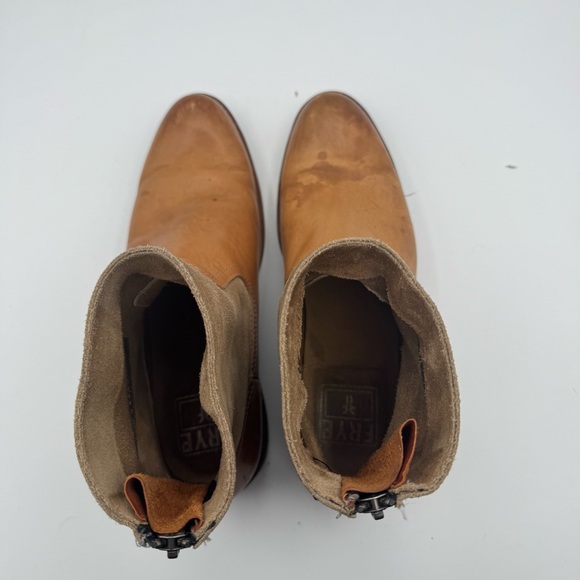 Frye Jamie Zip up Bootie ankle boots in brown tan leather and suede size 7.5 - Picture 7 of 14